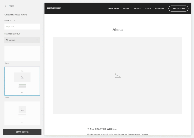 Animation of SquareSpace's website builder