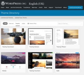 WordPress.org Popular Themes page